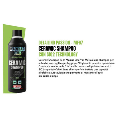 Maniac Line: Ceramic Shampoo | Lava, sigilla e protegge